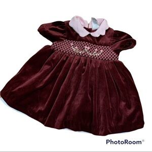 Vintage little Bitty red velvet dress size 12 M